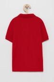 Дитяче бавовняне поло Lacoste колір червоний однотонний