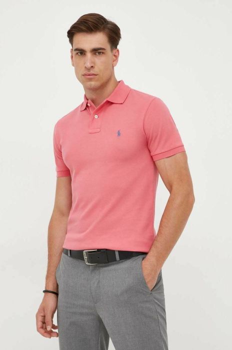 Бавовняне поло Polo Ralph Lauren колір червоний однотонний (3260234)