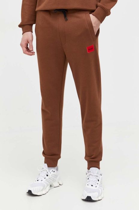 Бавовняні спортивні штани HUGO колір чорний меланж (3508727)