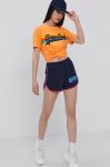 Шорти Superdry жіночі колір синій гладкі Шорти Superdry жіночі колір синій гладкі