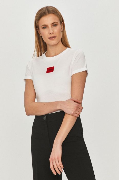 Бавовняна футболка Hugo колір білий Бавовняна футболка Hugo колір білий