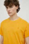 Бавовняна футболка G-Star Raw колір жовтий однотонний