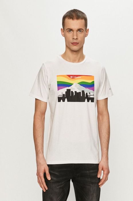 Спортивна футболка Columbia Sun Trek колір білий з принтом (1291452) Спортивна футболка Columbia Sun Trek колір білий з принтом (1291452)