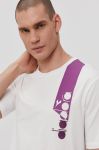 Бавовняна футболка Diadora колір білий з принтом