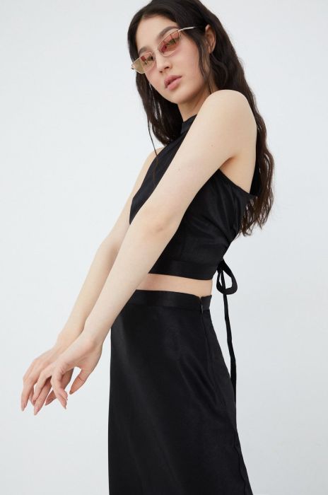 Блузка Vila жіноча колір чорний однотонна (2337455)