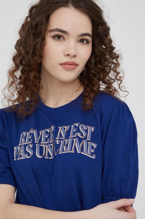 Бавовняна футболка Sisley колір синій (2116046) Бавовняна футболка Sisley колір синій (2116046)