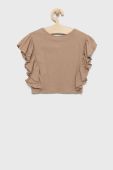 Дитяча блузка United Colors of Benetton колір коричневий однотонна