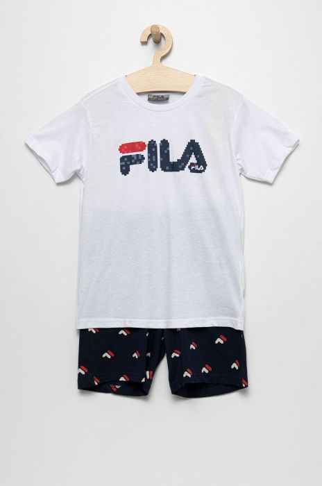 Дитяча бавовняна піжама Fila колір синій з принтом Дитяча бавовняна піжама Fila колір синій з принтом