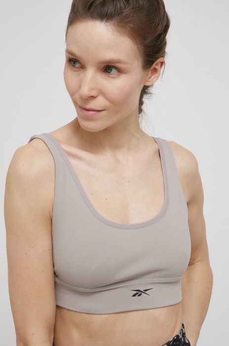 Спортивний бюстгальтер Reebok H56394 колір сірий однотонний Спортивний бюстгальтер Reebok H56394 колір сірий однотонний