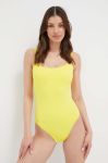 Суцільний купальник Polo Ralph Lauren колір жовтий злегка ущільнена чашечка Суцільний купальник Polo Ralph Lauren колір жовтий злегка ущільнена чашечка