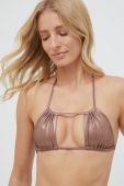 Купальний бюстгальтер United Colors of Benetton колір коричневий м'яка чашечка Купальний бюстгальтер United Colors of Benetton колір коричневий м'яка чашечка