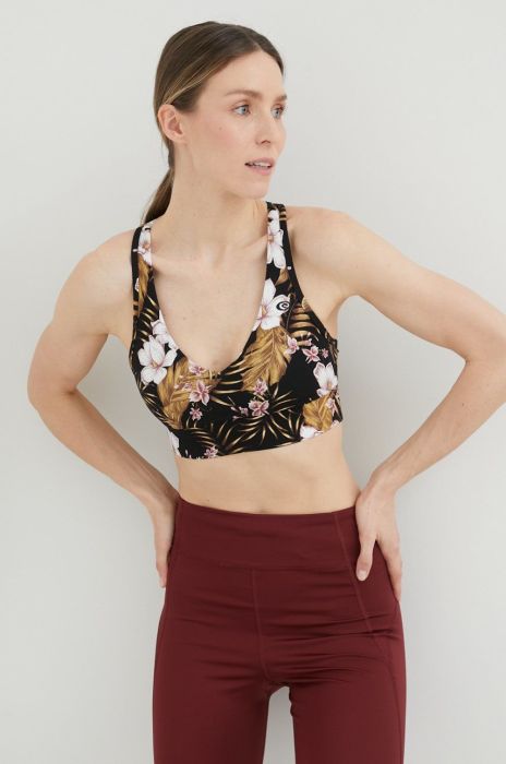 Спортивний бюстгальтер Rip Curl Playa Bella колір чорний візерунок Спортивний бюстгальтер Rip Curl Playa Bella колір чорний візерунок