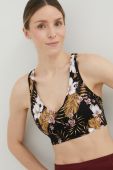 Спортивний бюстгальтер Rip Curl Playa Bella колір чорний візерунок Спортивний бюстгальтер Rip Curl Playa Bella колір чорний візерунок