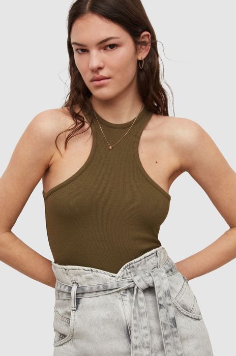 Боді AllSaints колір коричневий м'яка чашечка Боді AllSaints колір коричневий м'яка чашечка