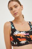 Спортивний бюстгальтер P.E Nation Oasis колір чорний візерунок Спортивний бюстгальтер P.E Nation Oasis колір чорний візерунок