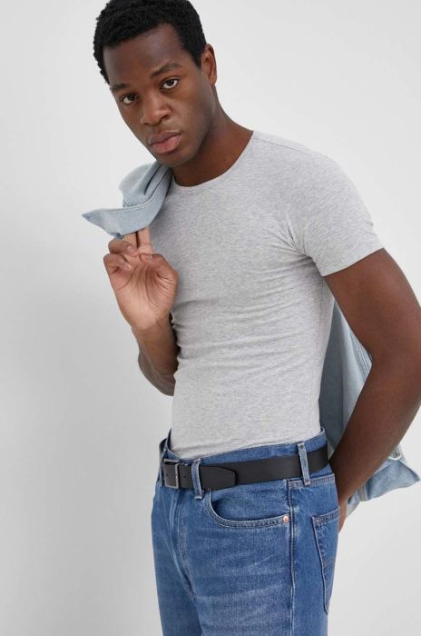 Футболка United Colors of Benetton чоловічий колір сірий однотонний