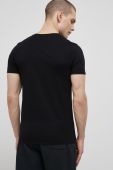 Бавовняна піжамна футболка United Colors of Benetton колір чорний однотонна