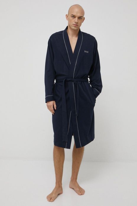 Бавовняний халат BOSS колір синій (2188212) Бавовняний халат BOSS колір синій (2188212)