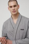 Бавовняний халат BOSS колір сірий (2188209) Бавовняний халат BOSS колір сірий (2188209)
