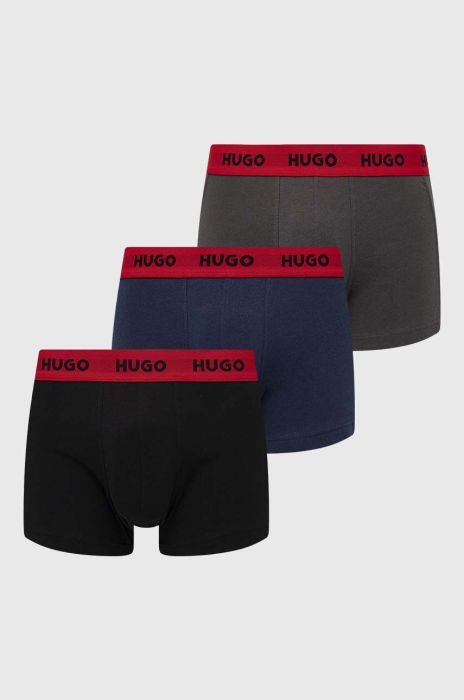 Боксери HUGO 3-pack чоловічі колір сірий (3480519) Боксери HUGO 3-pack чоловічі колір сірий (3480519)