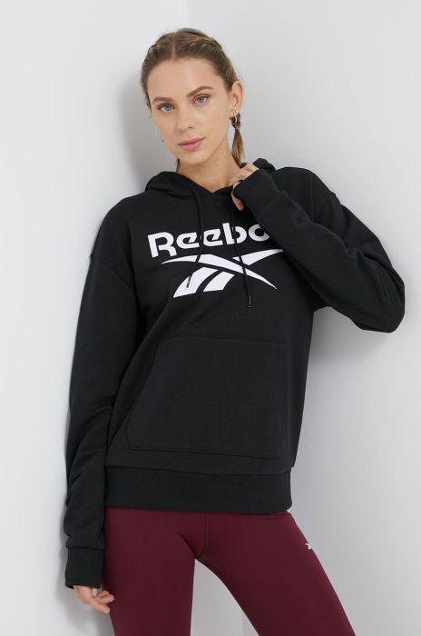 Кофта Reebok GI6699 жіноча колір чорний з принтом GI6699-BLACK Кофта Reebok GI6699 жіноча колір чорний з принтом GI6699-BLACK