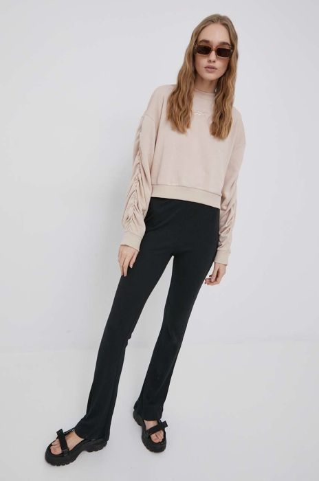 Кофта Reebok H56391 жіноча колір бежевий однотонна Кофта Reebok H56391 жіноча колір бежевий однотонна