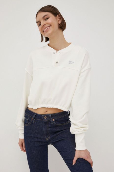 Бавовняна кофта Reebok Classic HB8637 жіноча колір бежевий однотонна