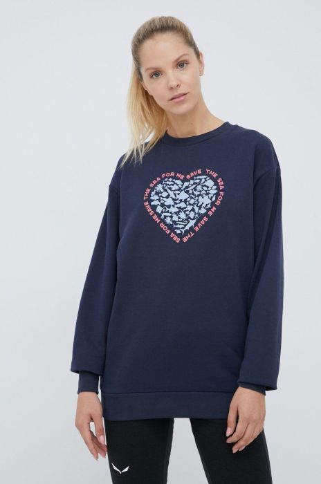 Кофта Jack Wolfskin жіноча колір синій з принтом