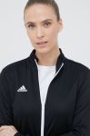 Тренувальна кофта adidas Performance Entrada 22 жіноча колір чорний однотонна Тренувальна кофта adidas Performance Entrada 22 жіноча колір чорний однотонна