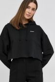 Бавовняна кофта Red Valentino жіноча колір чорний з капюшоном однотонна (1985602)