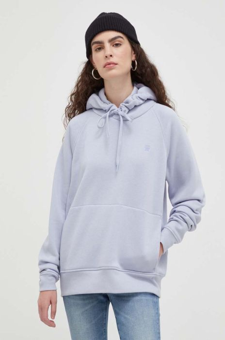 Кофта G-Star Raw жіноча з капюшоном однотонна колір блакитний Кофта G-Star Raw жіноча з капюшоном однотонна колір блакитний