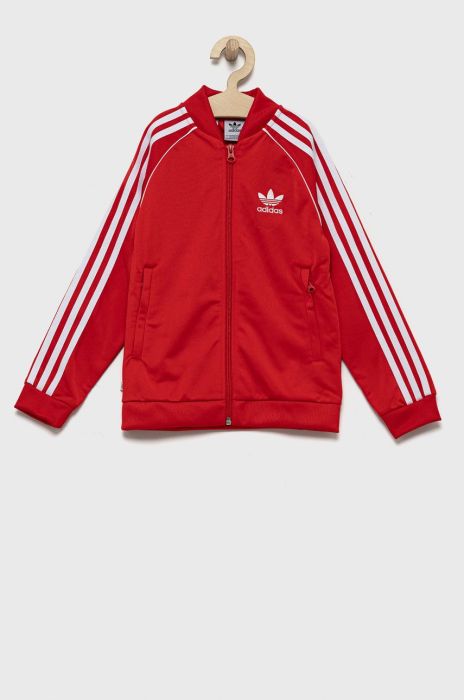 Дитяча кофта adidas Originals колір червоний однотонна Дитяча кофта adidas Originals колір червоний однотонна