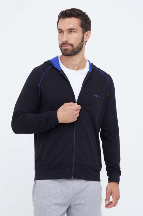 Кофта лаунж BOSS колір чорний з капюшоном однотонна (3354763) Кофта лаунж BOSS колір чорний з капюшоном однотонна (3354763)