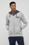Бавовняна кофта Helly Hansen чоловіча колір сірий з принтом 34163-597 Бавовняна кофта Helly Hansen чоловіча колір сірий з принтом 34163-597