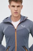 Спортивна кофта Salewa Puez Melange чоловіча з капюшоном візерунок колір блакитний Спортивна кофта Salewa Puez Melange чоловіча з капюшоном візерунок колір блакитний