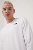 Бавовняний лонгслів The North Face колір білий з принтом