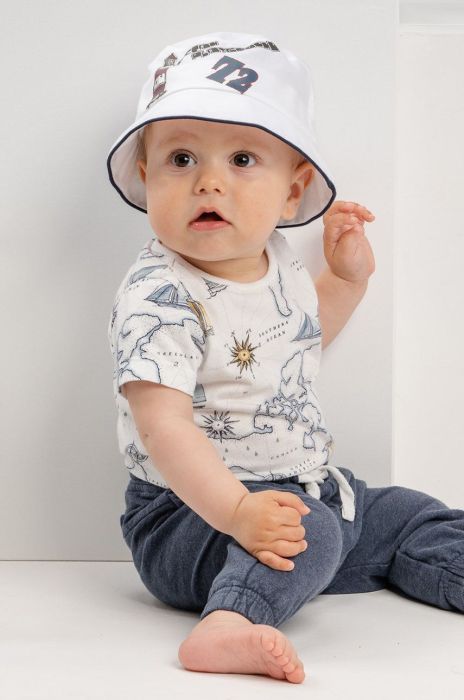 Дитяча панама Jamiks колір синій з бавовни Дитяча панама Jamiks колір синій з бавовни