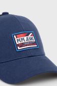 Дитяча кепка Pepe Jeans колір синій з аплікацією Дитяча кепка Pepe Jeans колір синій з аплікацією