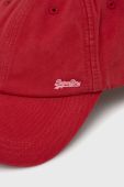 Кепка Superdry колір червоний однотонна Кепка Superdry колір червоний однотонна