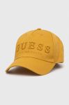 Бавовняна бейсболка Guess колір жовтий з аплікацією (3354680) Бавовняна бейсболка Guess колір жовтий з аплікацією (3354680)