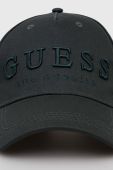 Бавовняна бейсболка Guess колір зелений з аплікацією