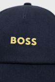 Бавовняна кепка BOSS Boss Casual колір синій з аплікацією