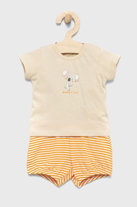 Дитячий бавовняний комплект United Colors of Benetton колір помаранчевий (2333007) Дитячий бавовняний комплект United Colors of Benetton колір помаранчевий (2333007)
