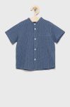 Дитяча лляна сорочка United Colors of Benetton колір блакитний