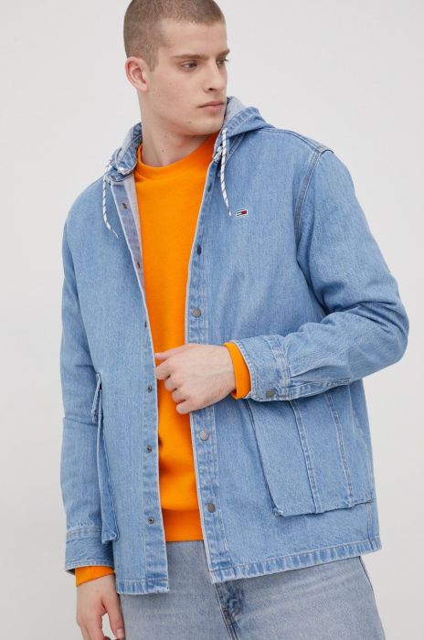 Джинсова куртка Tommy Jeans чоловіча перехідна oversize колір блакитний (2323673) Джинсова куртка Tommy Jeans чоловіча перехідна oversize колір блакитний (2323673)