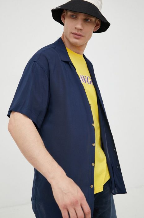 Сорочка Jack & Jones чоловіча колір синій relaxed Сорочка Jack & Jones чоловіча колір синій relaxed