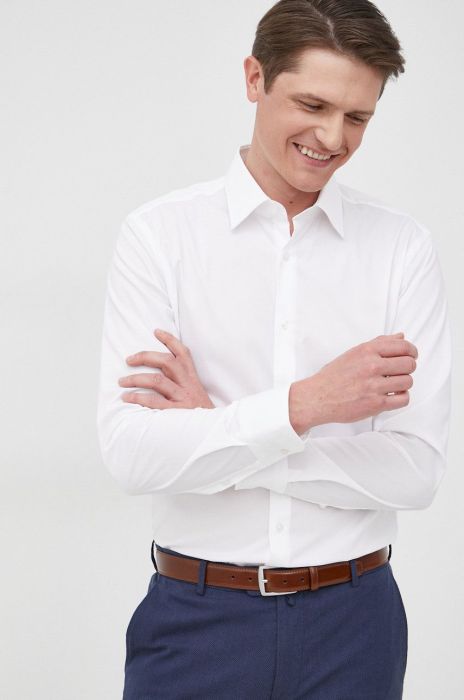 Сорочка BOSS чоловіча колір білий slim класичний комір (2291888) Сорочка BOSS чоловіча колір білий slim класичний комір (2291888)