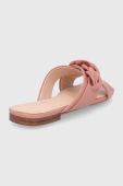 Шкіряні шльопанці Guess Sameya жіночі колір рожевий