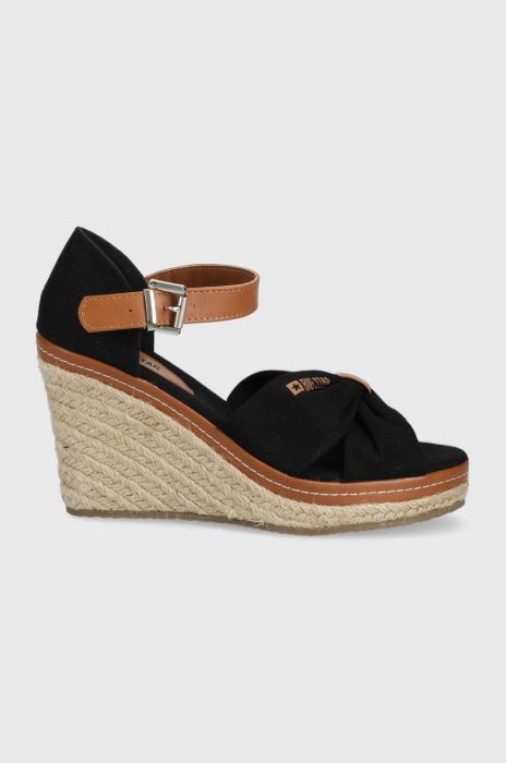 Сандалі Big Star жіночі колір чорний на танкетці Сандалі Big Star жіночі колір чорний на танкетці