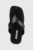 Шкіряні в'єтнамки Karl Lagerfeld Lido жіночі колір чорний на плоскому ходу